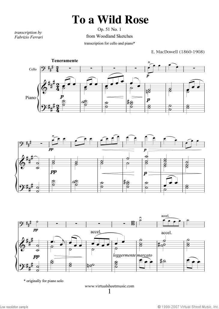 To a Wild Rose Op.51 No.1
