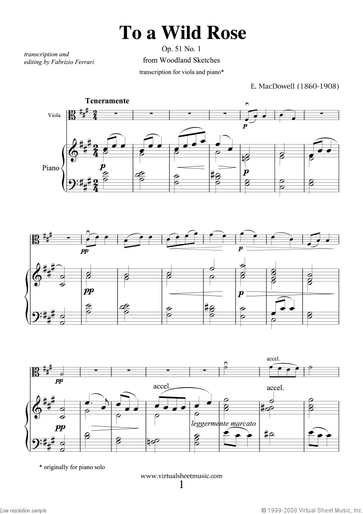 To a Wild Rose Op.51 No.1