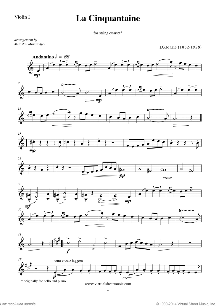 La Cinquantaine (parts)