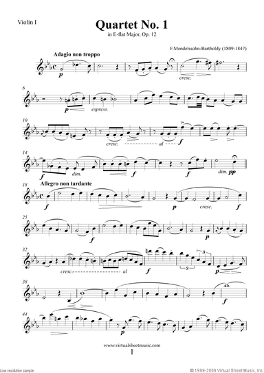 Quartet No. 1 Op. 12 (parts)
