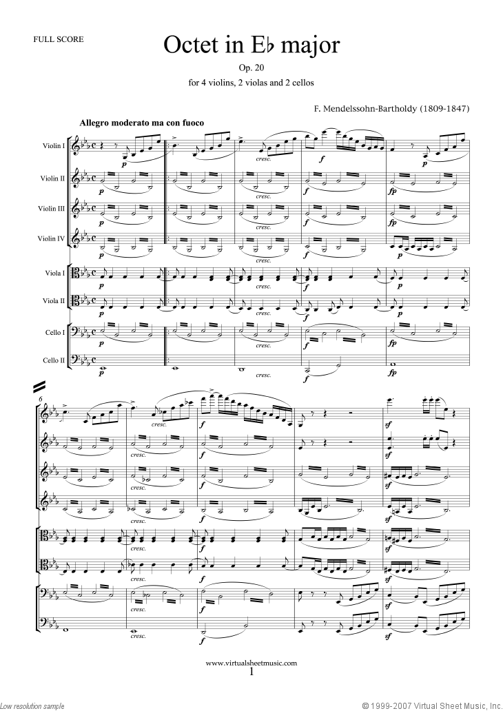 Octet in Eb major Op. 20 (f.score)