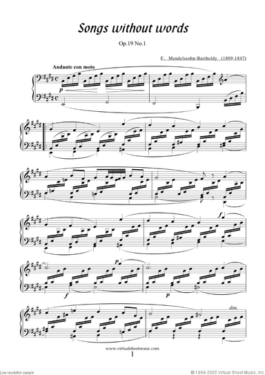 Songs Without Words - collection 1
