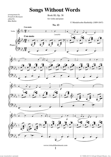 Songs Without Words Op. 38, Book III
