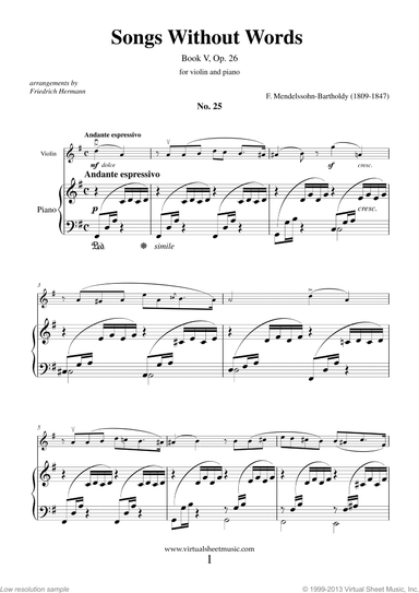 Songs Without Words Op. 26, Book V