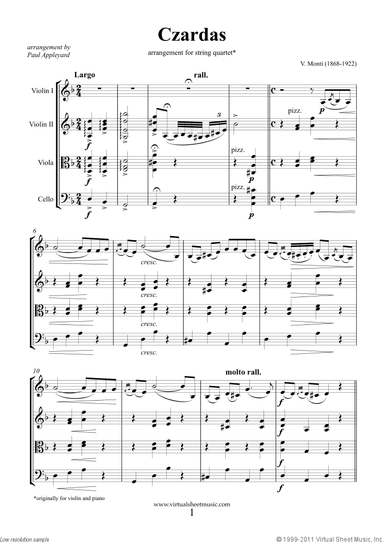 Czardas, easy gypsy airs (f.score)