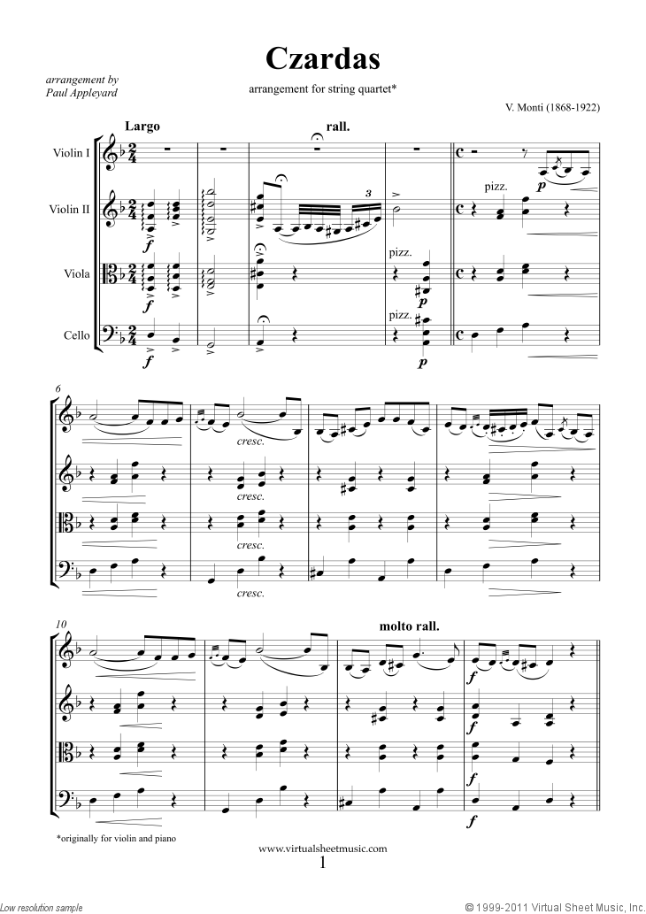 Czardas, easy gypsy airs (f.score)