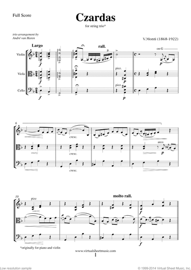 Czardas, easy gypsy airs (f.score)