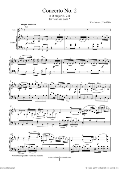 Concerto No. 2 in D major K211