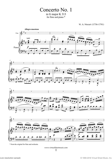 Concerto No.1 in G major K313 (NEW EDITION)
