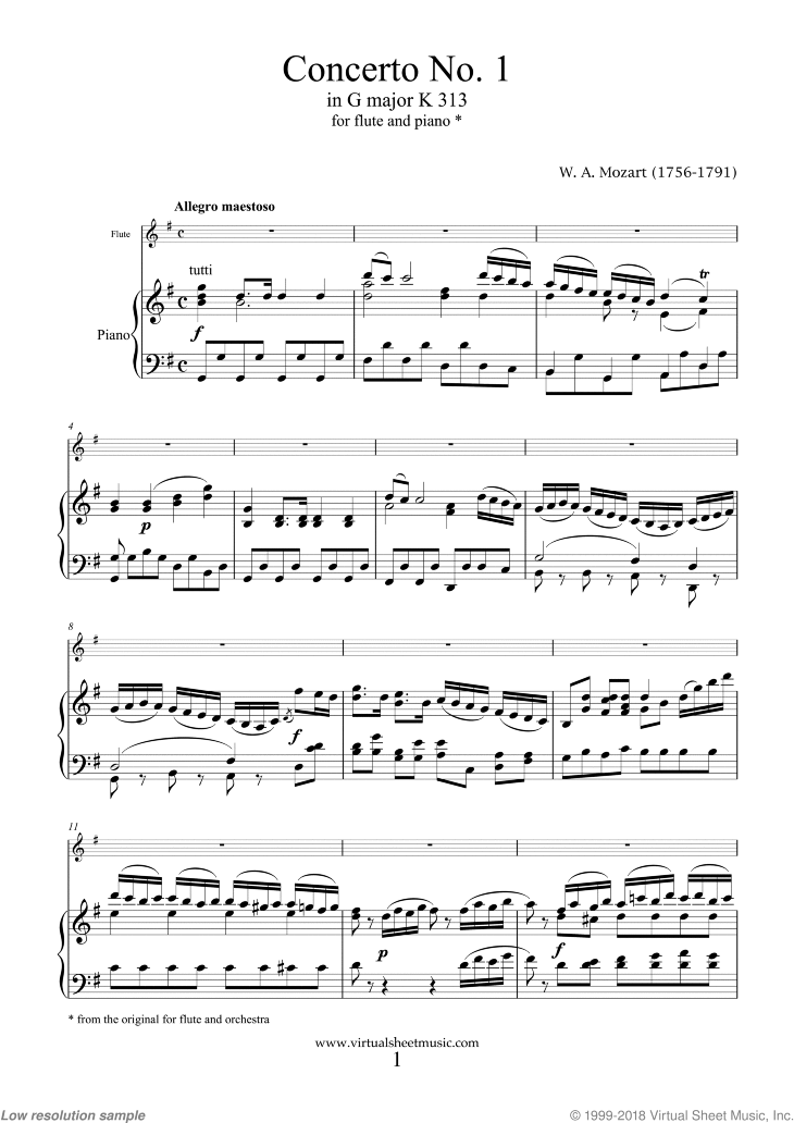 Concerto No.1 in G major K313 (NEW EDITION)