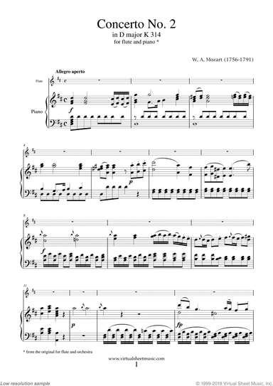 Concerto No.2 in D major K314 (NEW EDITION)