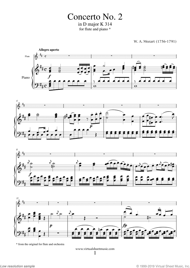 Concerto No.2 in D major K314 (NEW EDITION)