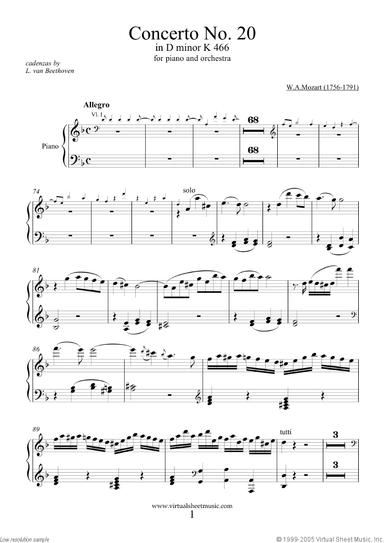 Concerto in D minor No.20 K466