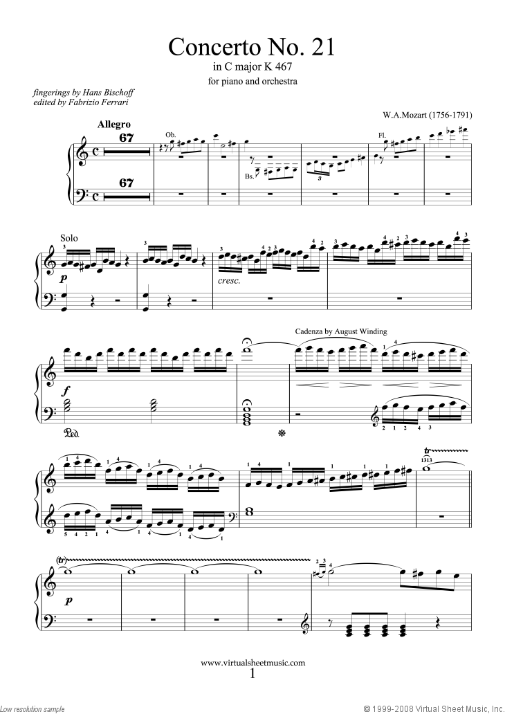 Concerto in C major No.21 K467