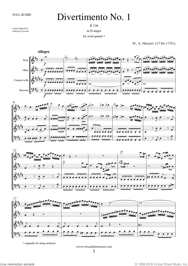 Divertimento No.1 K136 (COMPLETE)