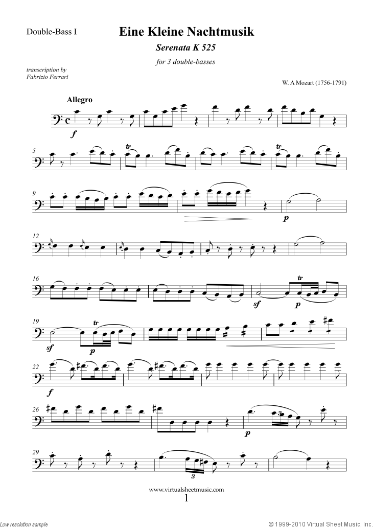 Eine Kleine Nachtmusik (parts)