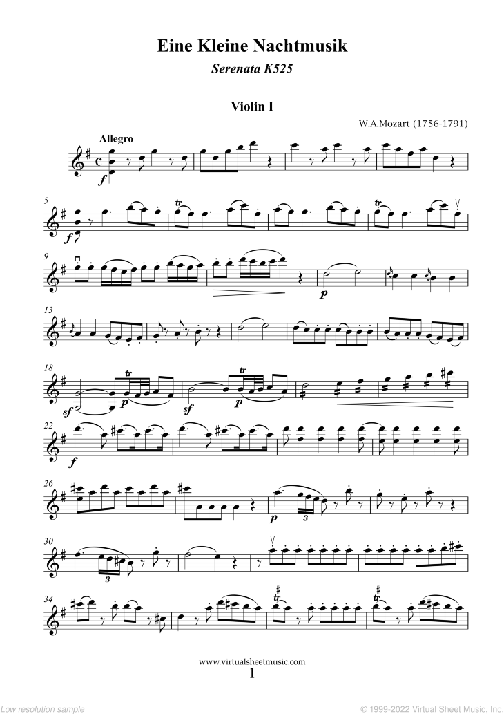 Eine Kleine Nachtmusik (parts) NEW EDITION