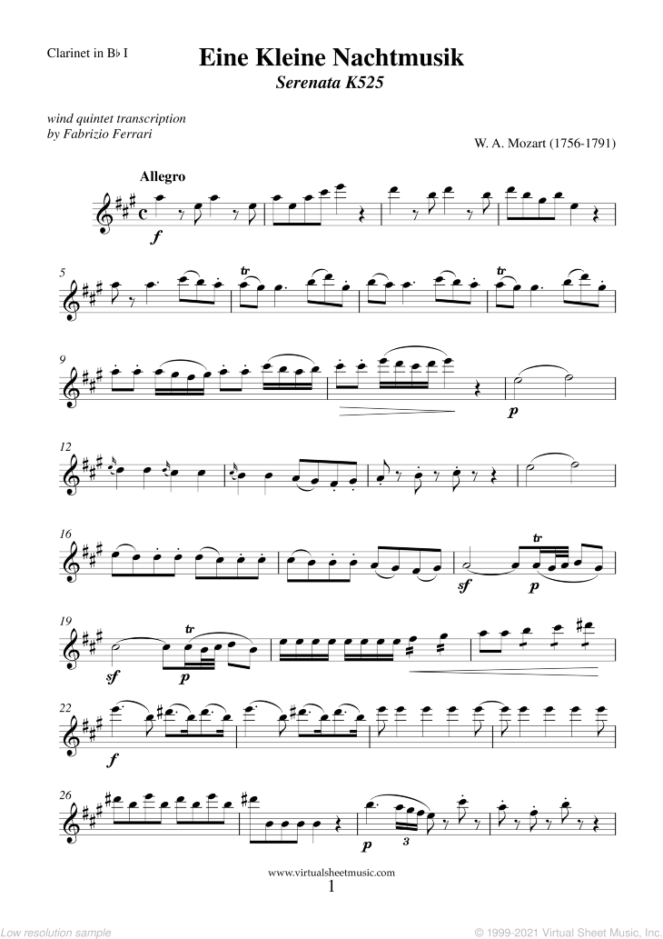 Eine Kleine Nachtmusik (parts)
