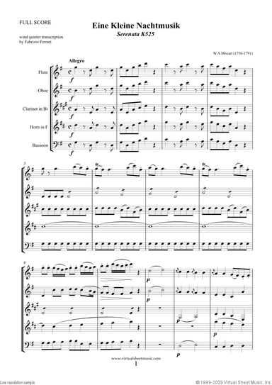 Eine Kleine Nachtmusik (f.score)