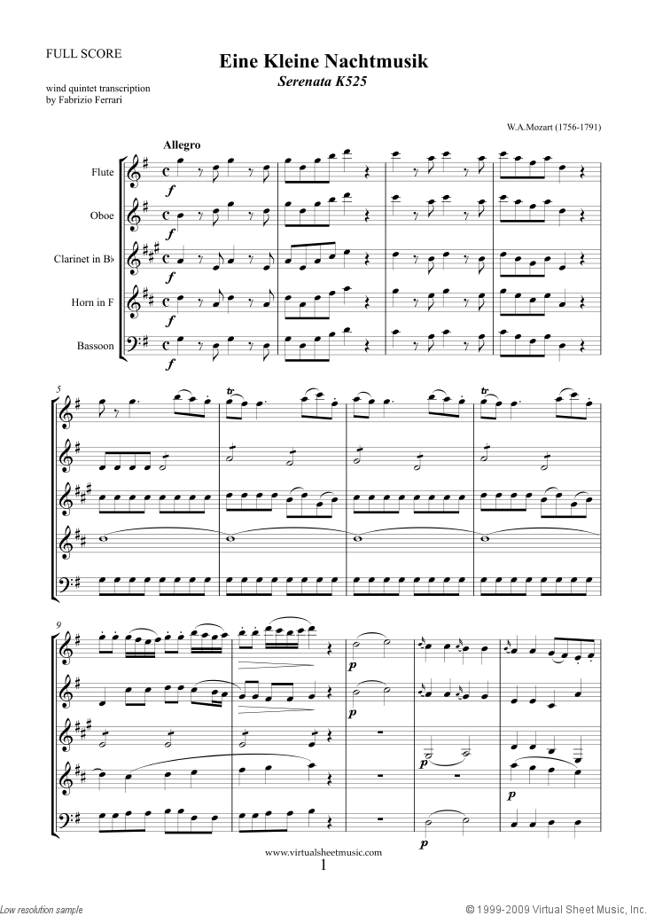 Eine Kleine Nachtmusik (f.score)