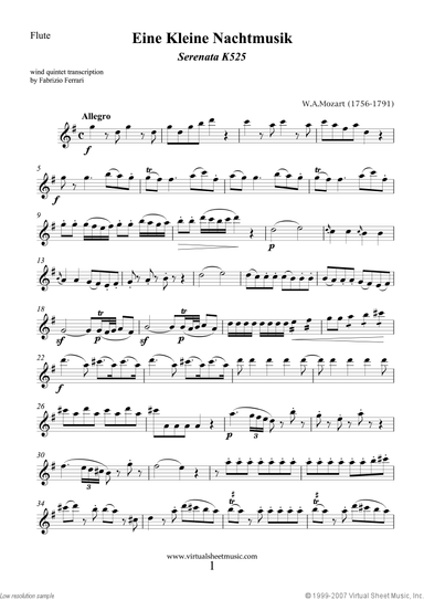 Eine Kleine Nachtmusik (parts)