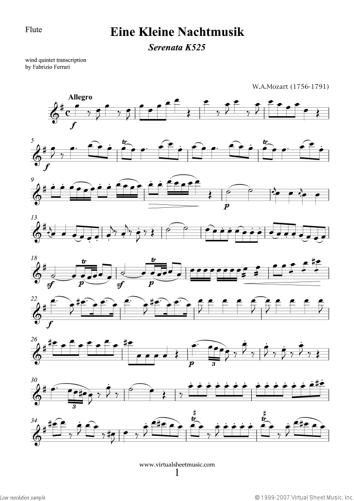 Eine Kleine Nachtmusik (parts)