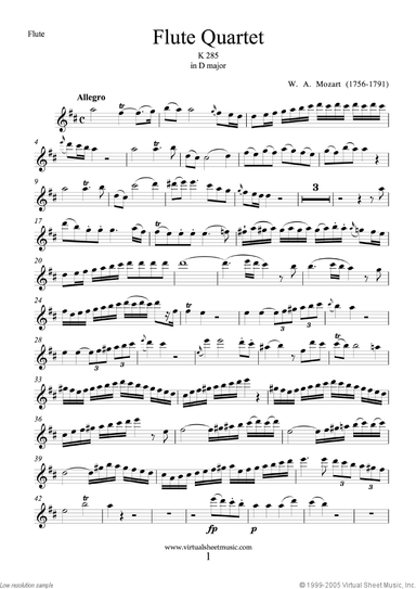 Flute Quartet K285 (parts)