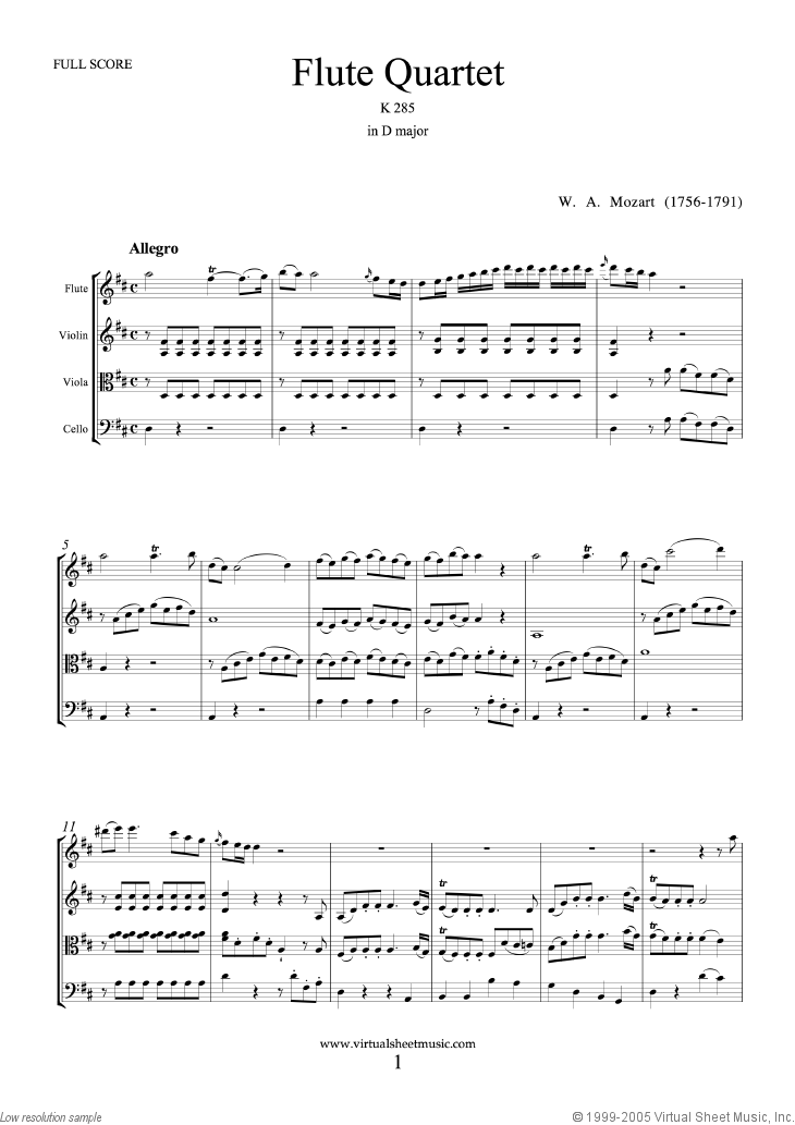 Flute Quartet K285 (COMPLETE)