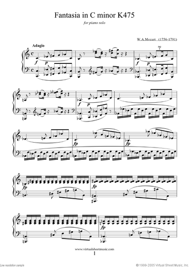 Fantasia in C minor K475