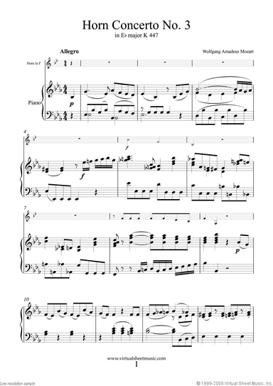 Concerto No.3 K447 in Eb major