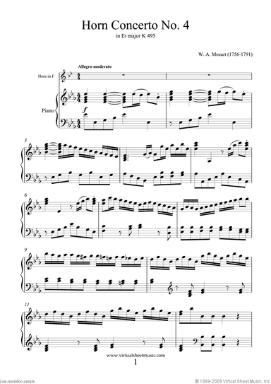 Concerto No.4 K495 in Eb major