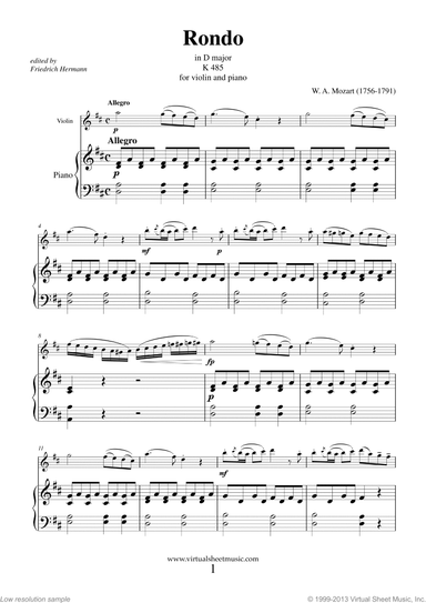 Rondo in D major K485