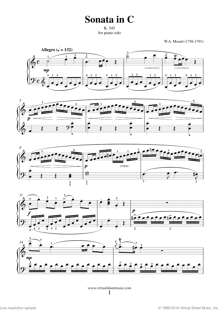 Sonata in C major K545 (NEW EDITION)