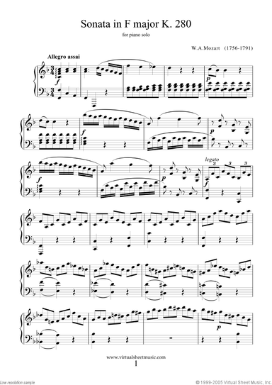 Sonata in F major K280
