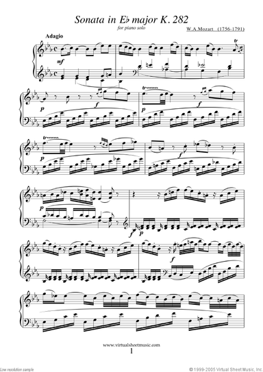 Sonata in Eb major K282