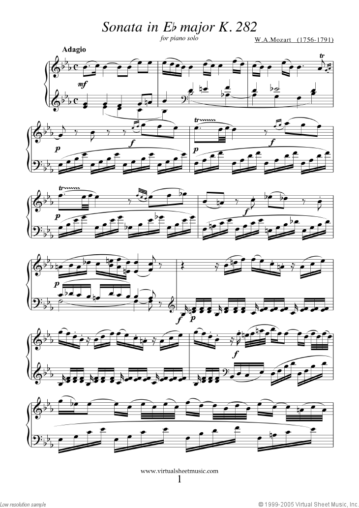 Sonata in Eb major K282