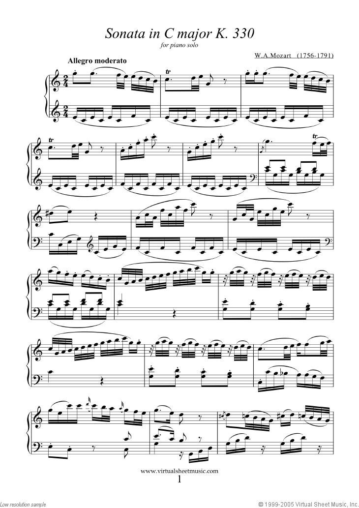 Sonata in C major K330