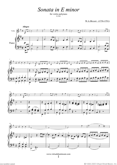 Sonata in E minor K304