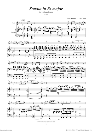 Sonata in Bb major K454