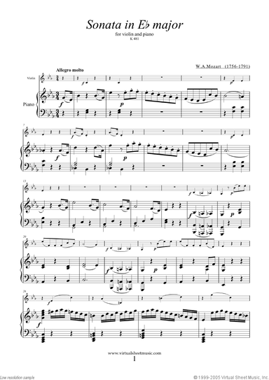 Sonata in Eb major K481