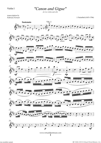 Canon in D and Gigue (parts)