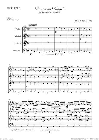 Canon in D and Gigue (f.score)