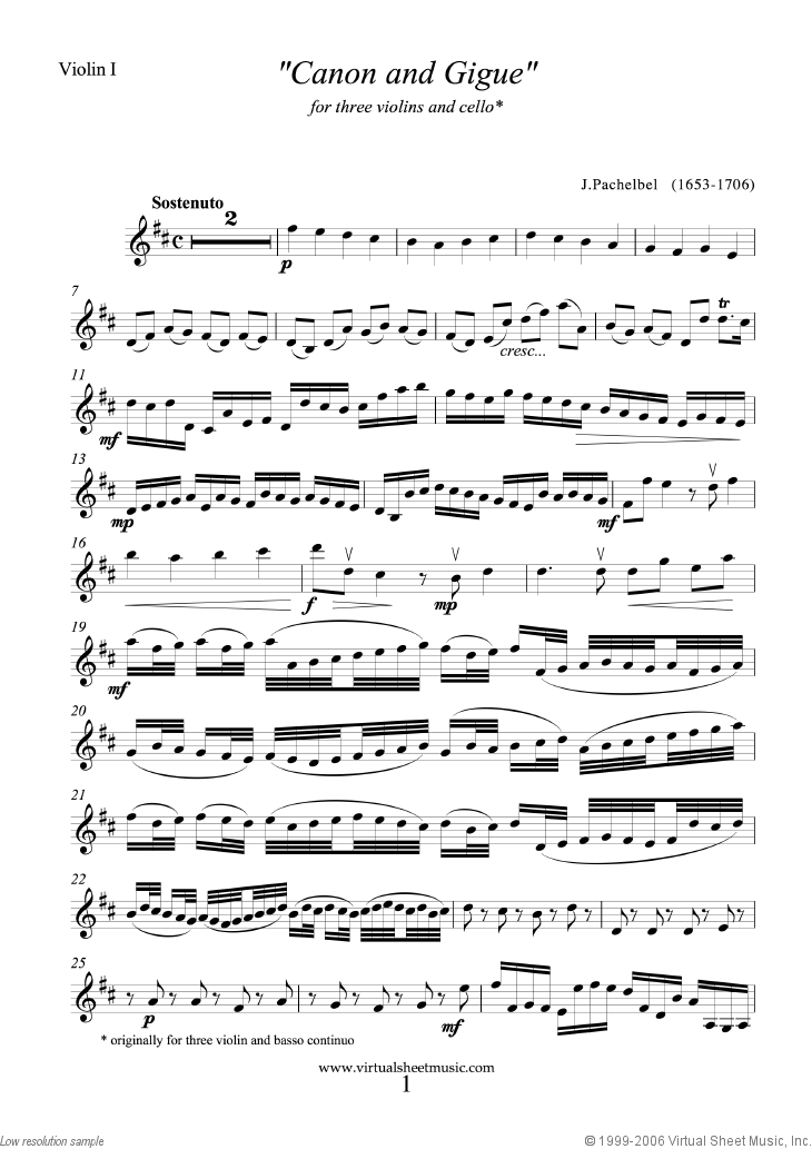 Canon in D and Gigue (parts)