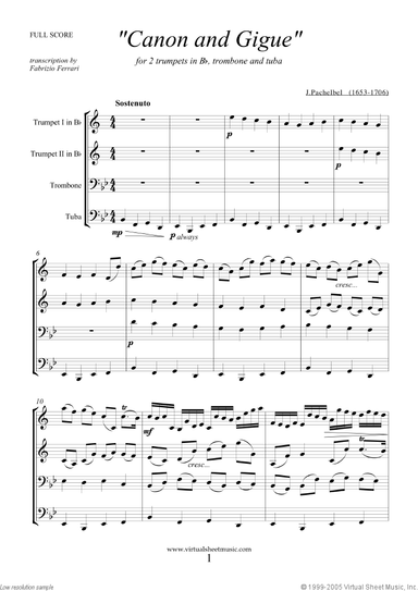 Canon in D and Gigue (f.score)