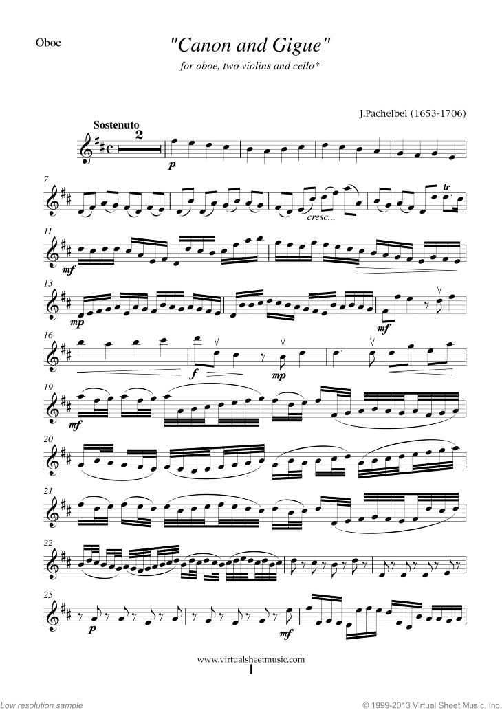 Canon in D and Gigue (parts)