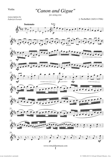 Canon in D and Gigue (parts)