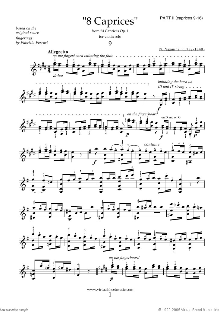 Caprices Op.1, part II