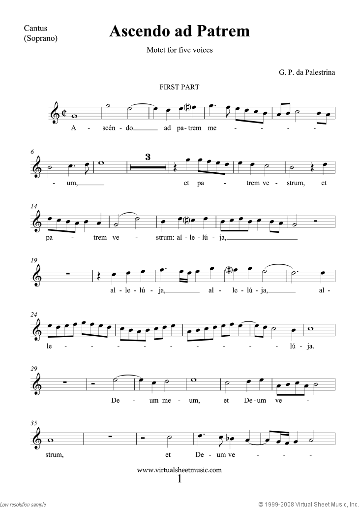 Ascendo ad Patrem (single parts)