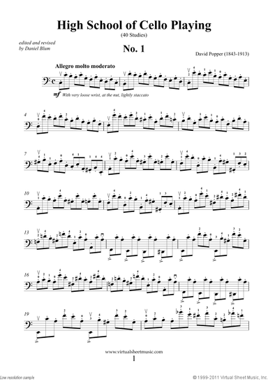 High School of Cello Playing, 40 Studies Op.73