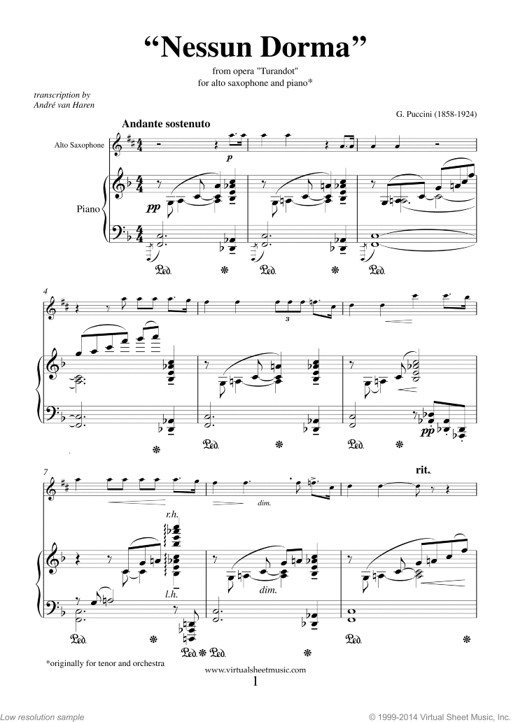 Nessun Dorma, from the opera Turandot
